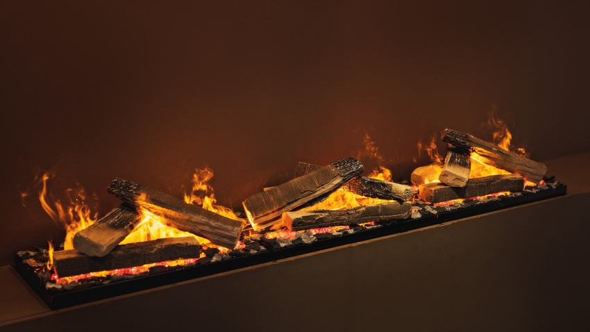 With the eSENSE electric fire, LED lamps provide additional light in the room.