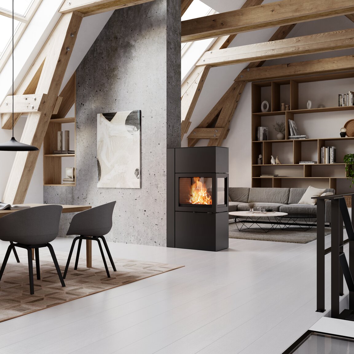Efficace et design moderne - le séparateur d'espaces poêle 600 RD | Attika