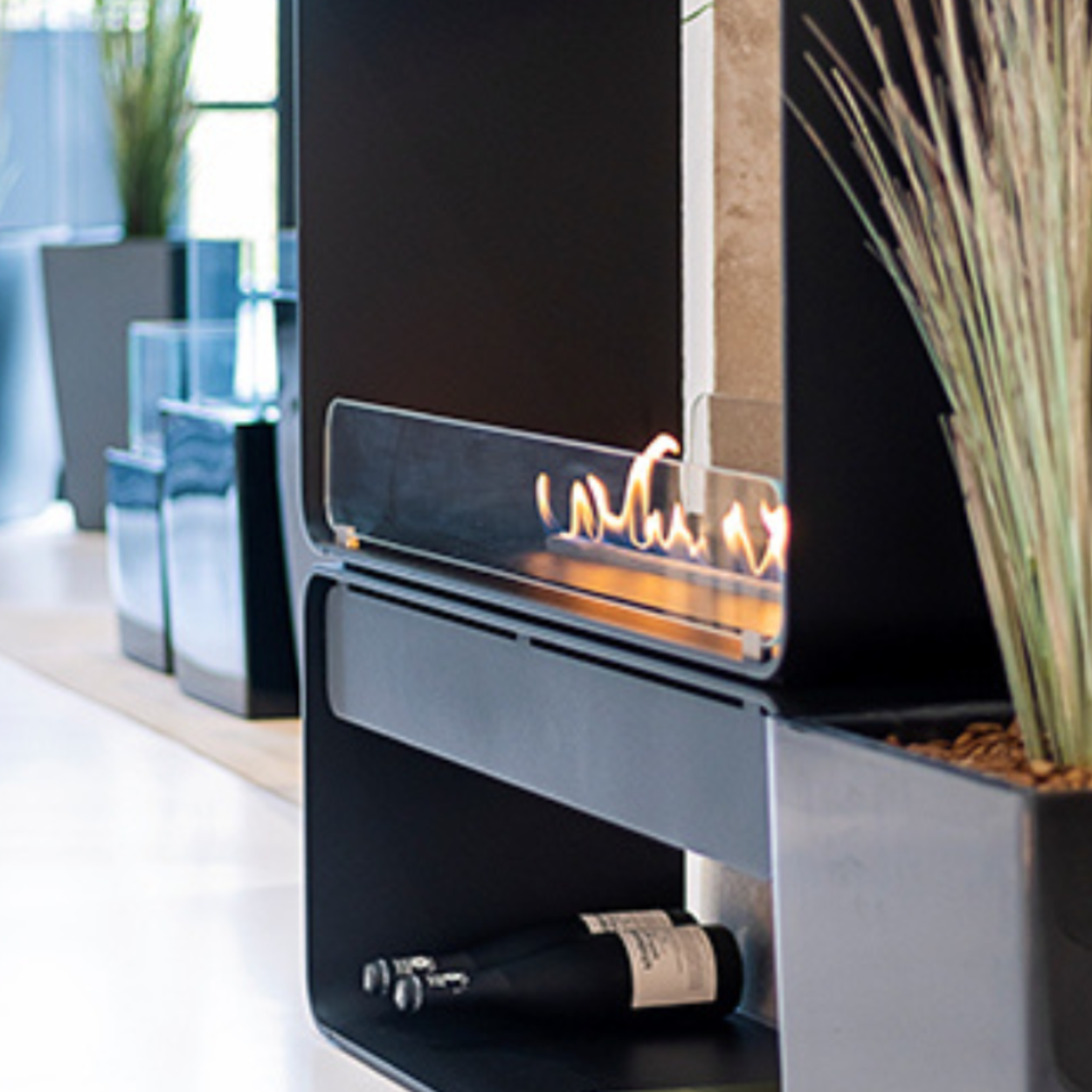 Austin bioethanol burner in the rounded version