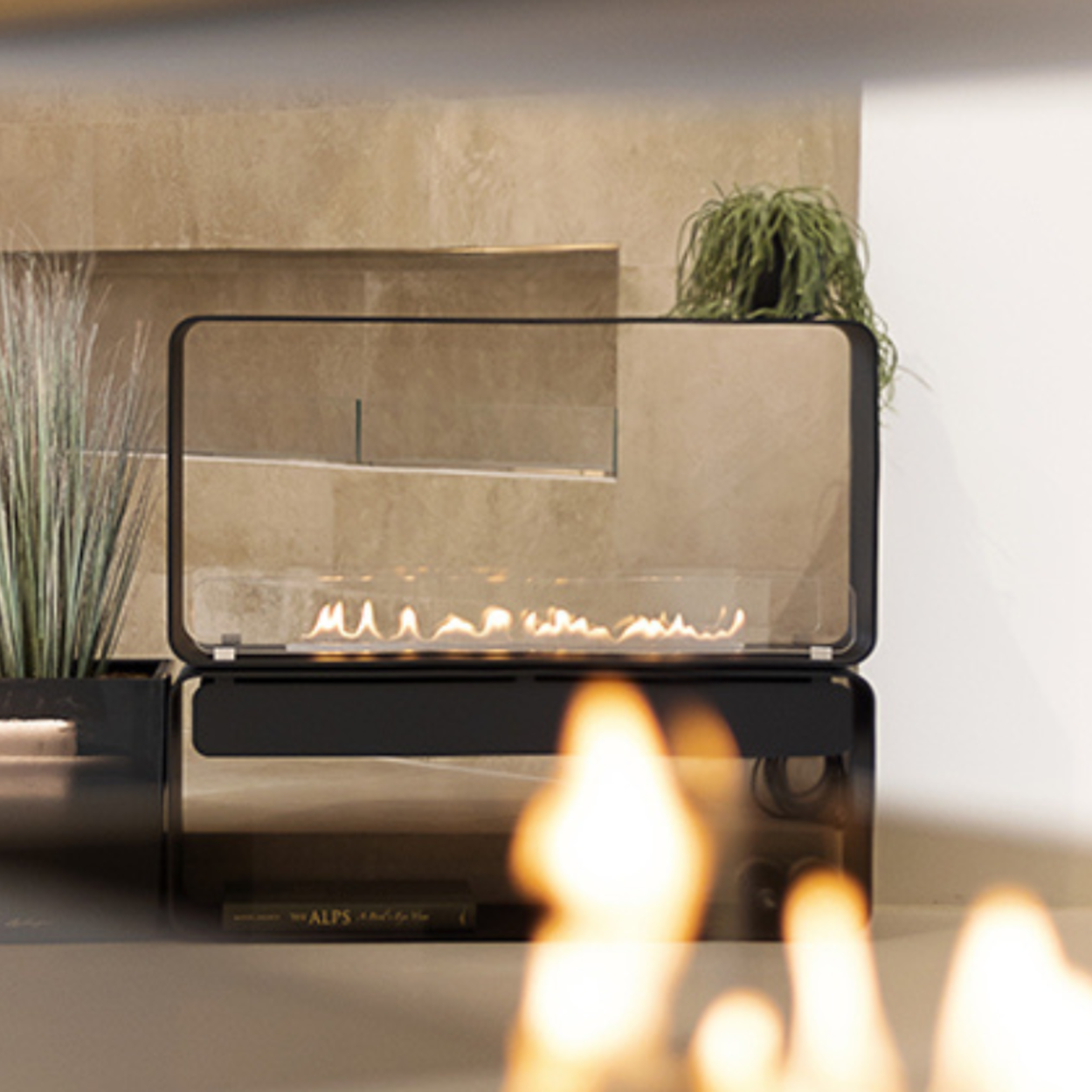 Austin bioethanol fireplaces in black