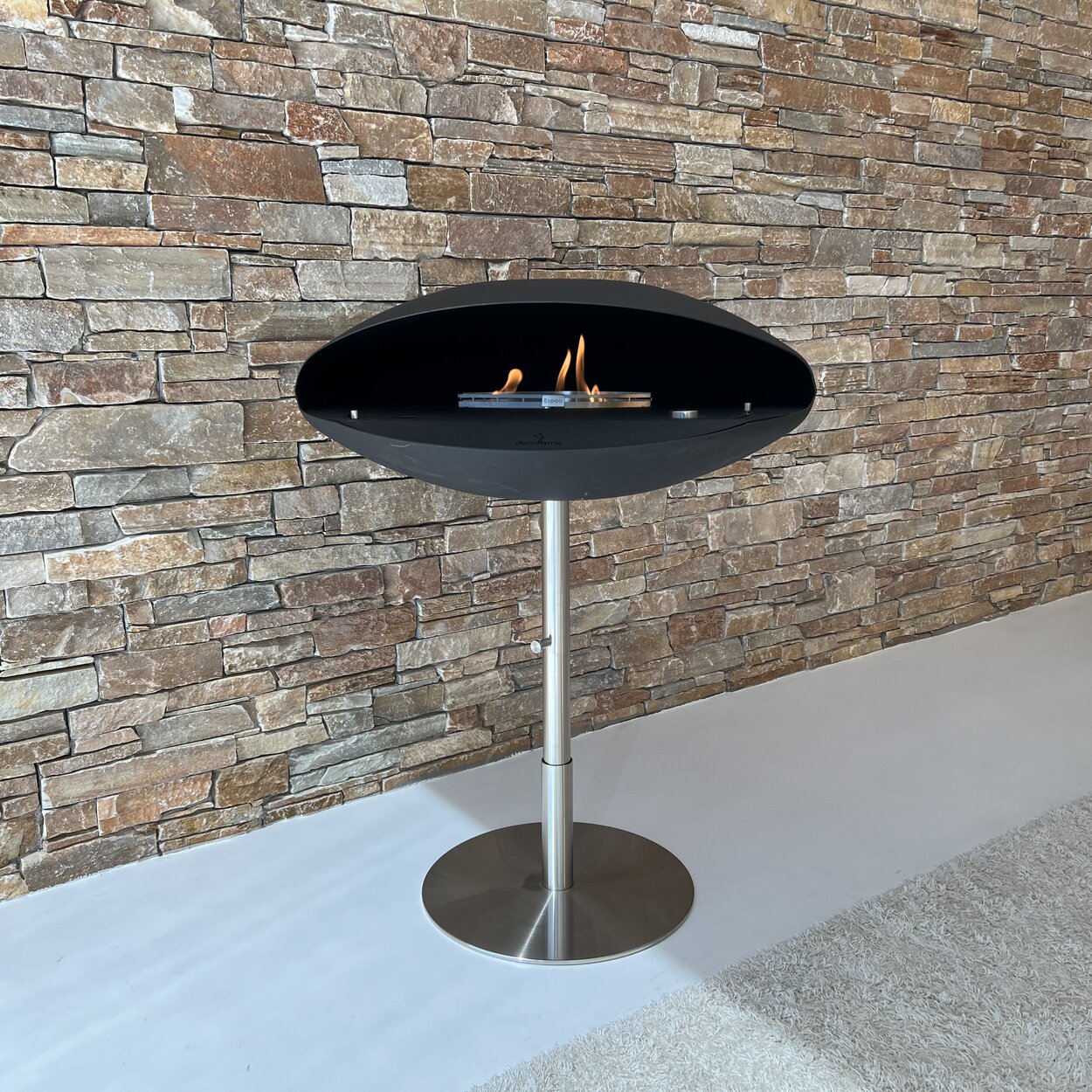 Bioethanol fireplaces  Espoo-Floor on stainless steel base stand